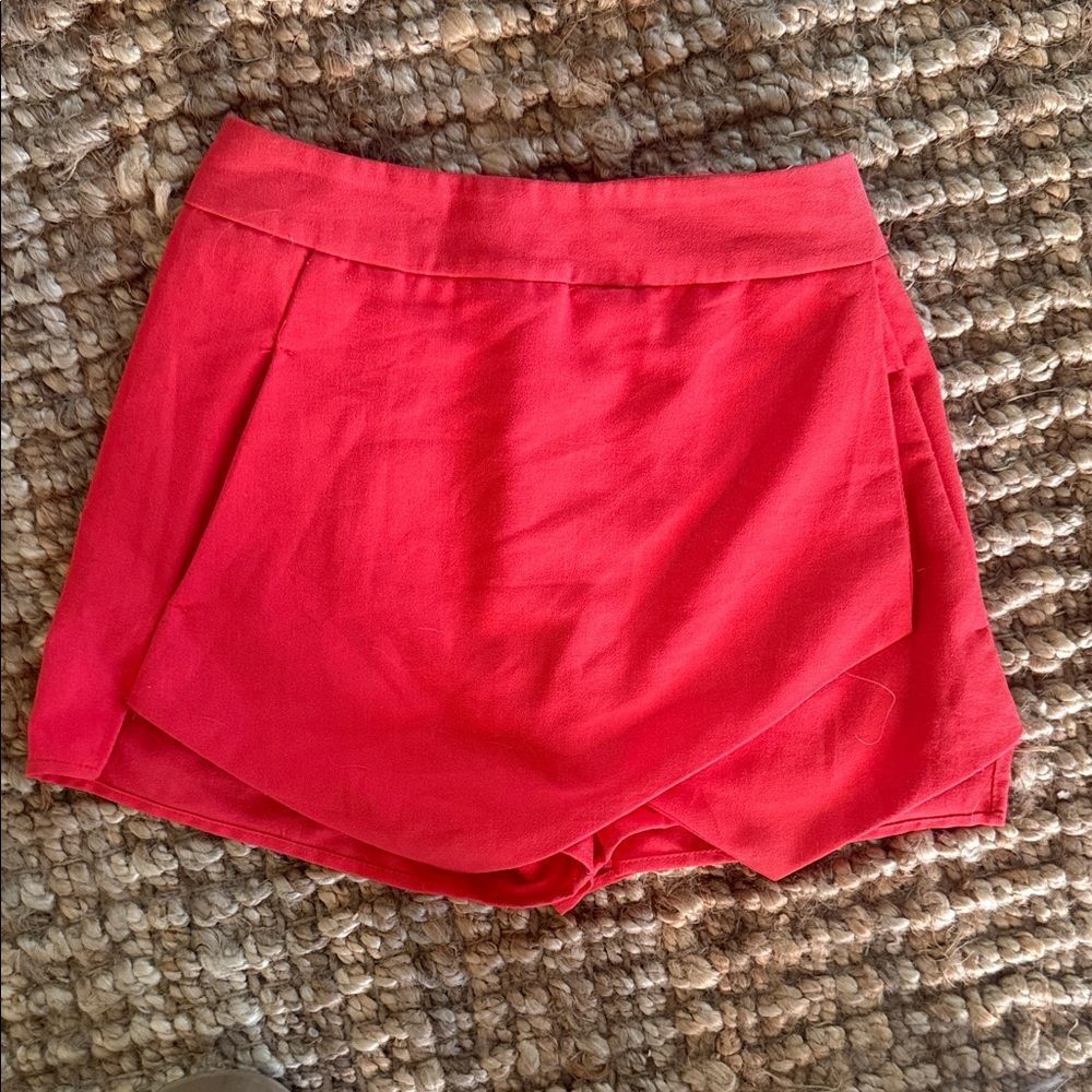 Women's Orange Skort - Mini Skirt - Back Zipper AQUA Size Small Like New